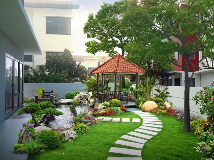 sân vườn trước nhà đẹp