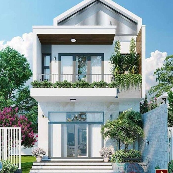 mẫu nhà vườn 2 tầng đơn giản