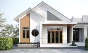 mẫu nhà vườn đẹp 1 tầng 4 phòng ngủ