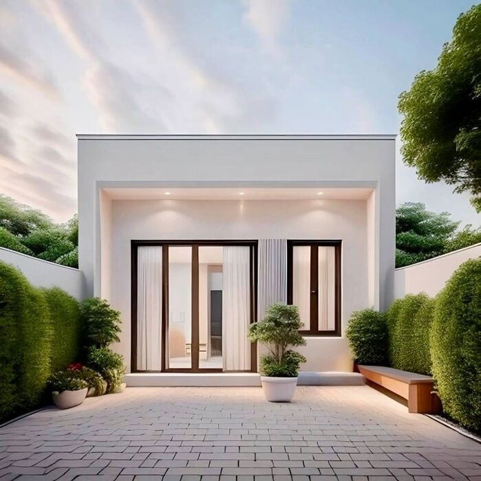 mẫu nhà vườn đẹp 1 tầng