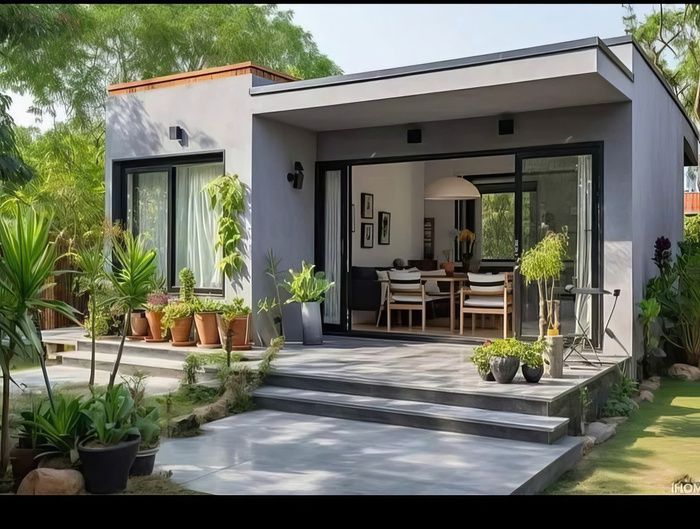 mẫu nhà vườn nông thôn đơn giản 