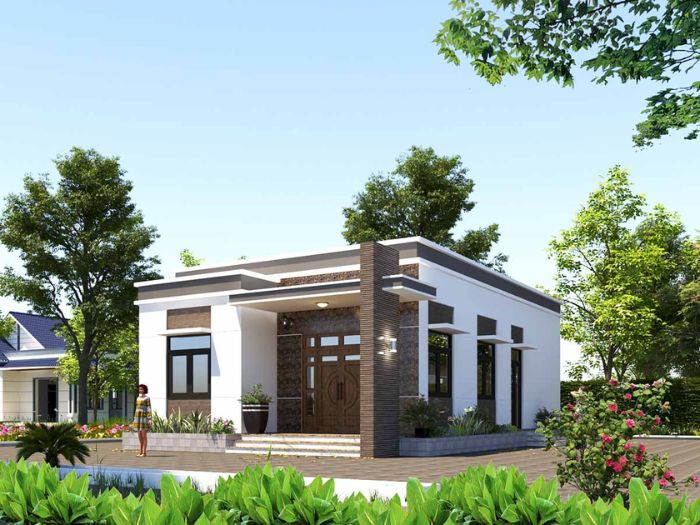 nhà vườn 1 tầng