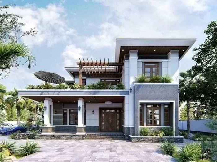 nhà vườn 2 tầng