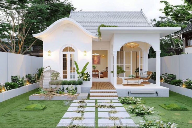 mẫu nhà vườn 1 tầng hiện đại