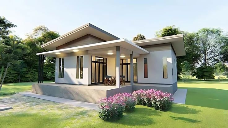 mẫu nhà vườn 1 tầng hiện đại