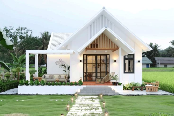 mẫu nhà vườn 1 tầng hiện đại 