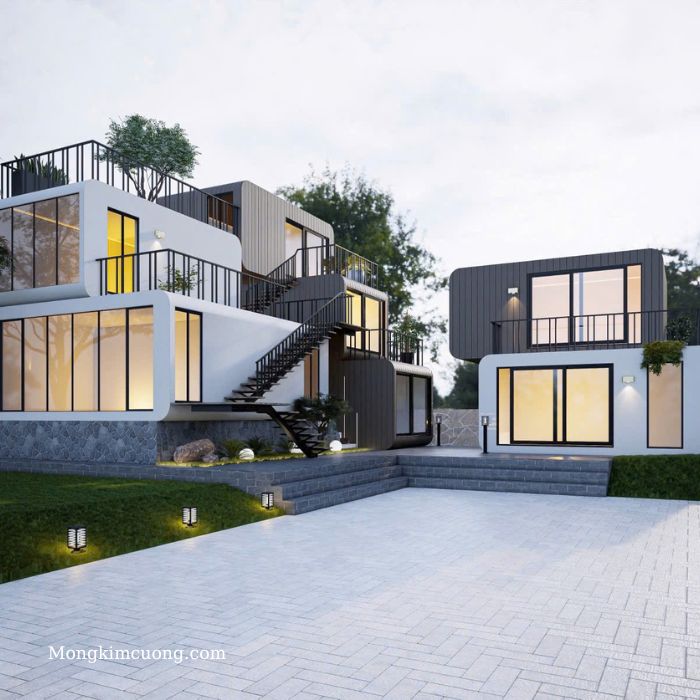 nhà bê tông đúc sẵn biệt thự sân vườn chị Mai 3