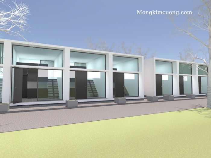 nhà bê tông đúc sẵn kiosk gian hàng kết hợp để ở 1