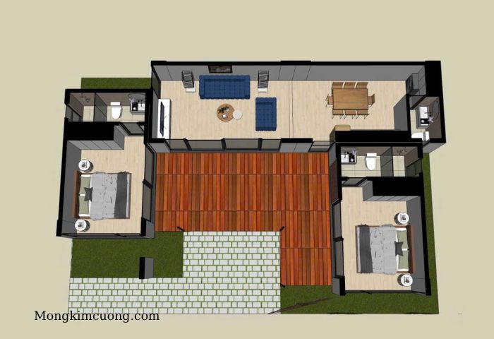 thiết kế nhà vườn 1000m2 