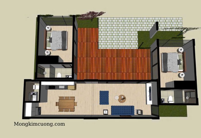 thiết kế nhà vườn 1000m2 