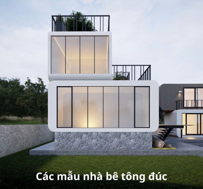 Các mẫu nhà bê tông đúc